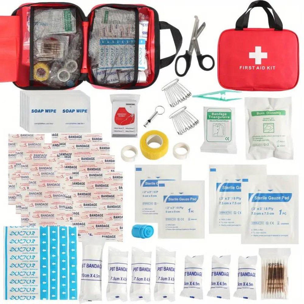 173-Piece Portable First Aid Kit for Hiking & Camping