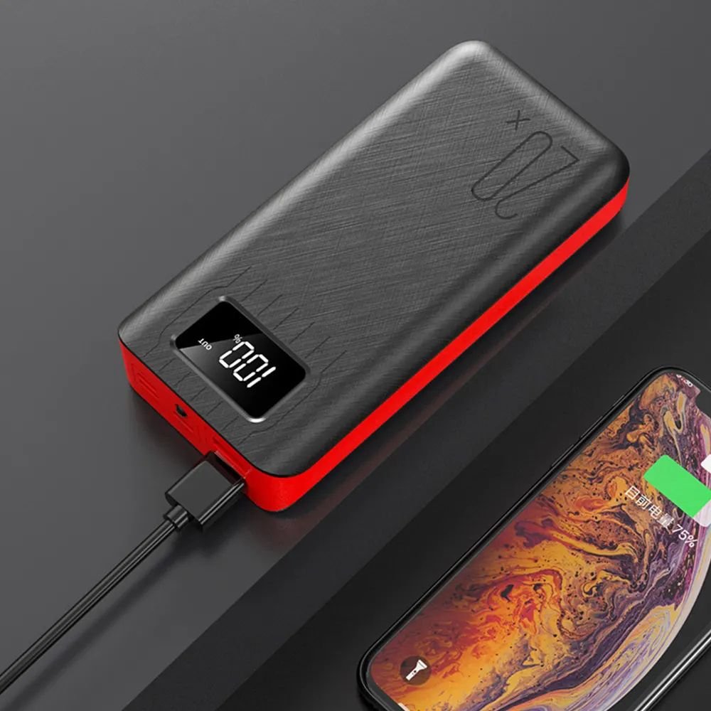 20,000mAh Dual USB Power Bank with LED Flashlight