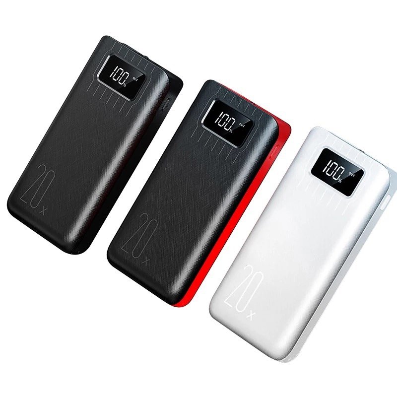 20,000mAh Dual USB Power Bank with LED Flashlight