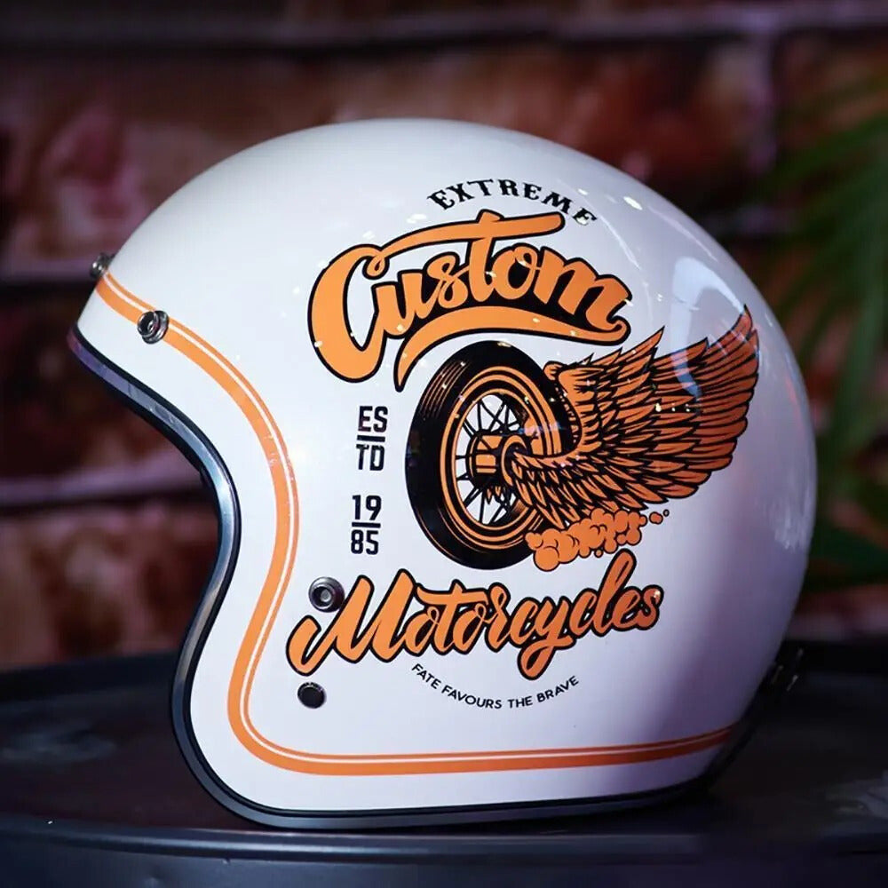 Fiberglass Retro Motorcycle Helmet